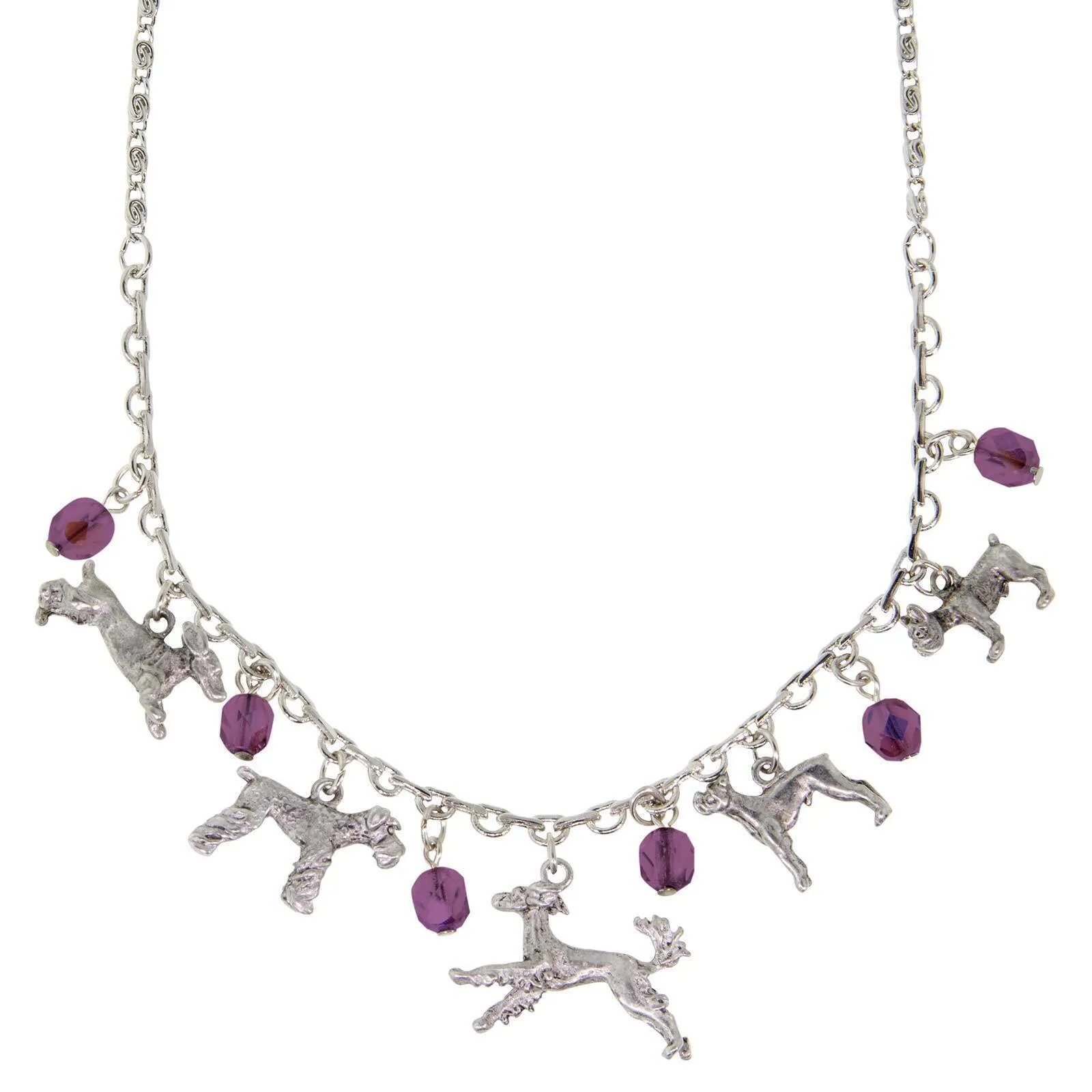 1928 Jewelry Beaded Multi Dog Drop Necklace 16"   3" Extender 1928 Jewelry