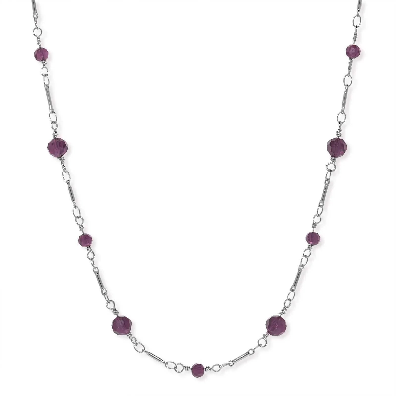 1928 Jewelry Beaded Silver Tone Chain Necklace 16" 1928 Jewelry