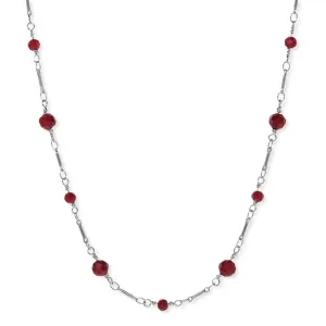 1928 Jewelry Beaded Silver Tone Chain Necklace 16" 1928 Jewelry