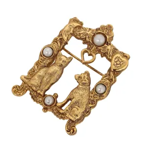 1928 Jewelry Bella & Max On A Windowsill Faux Pearl Pin 1928 Jewelry