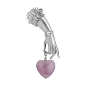 1928 Jewelry Belle Epoch Ladies Hand Light Purple Bead Heart Drop Pin 1928 Jewelry