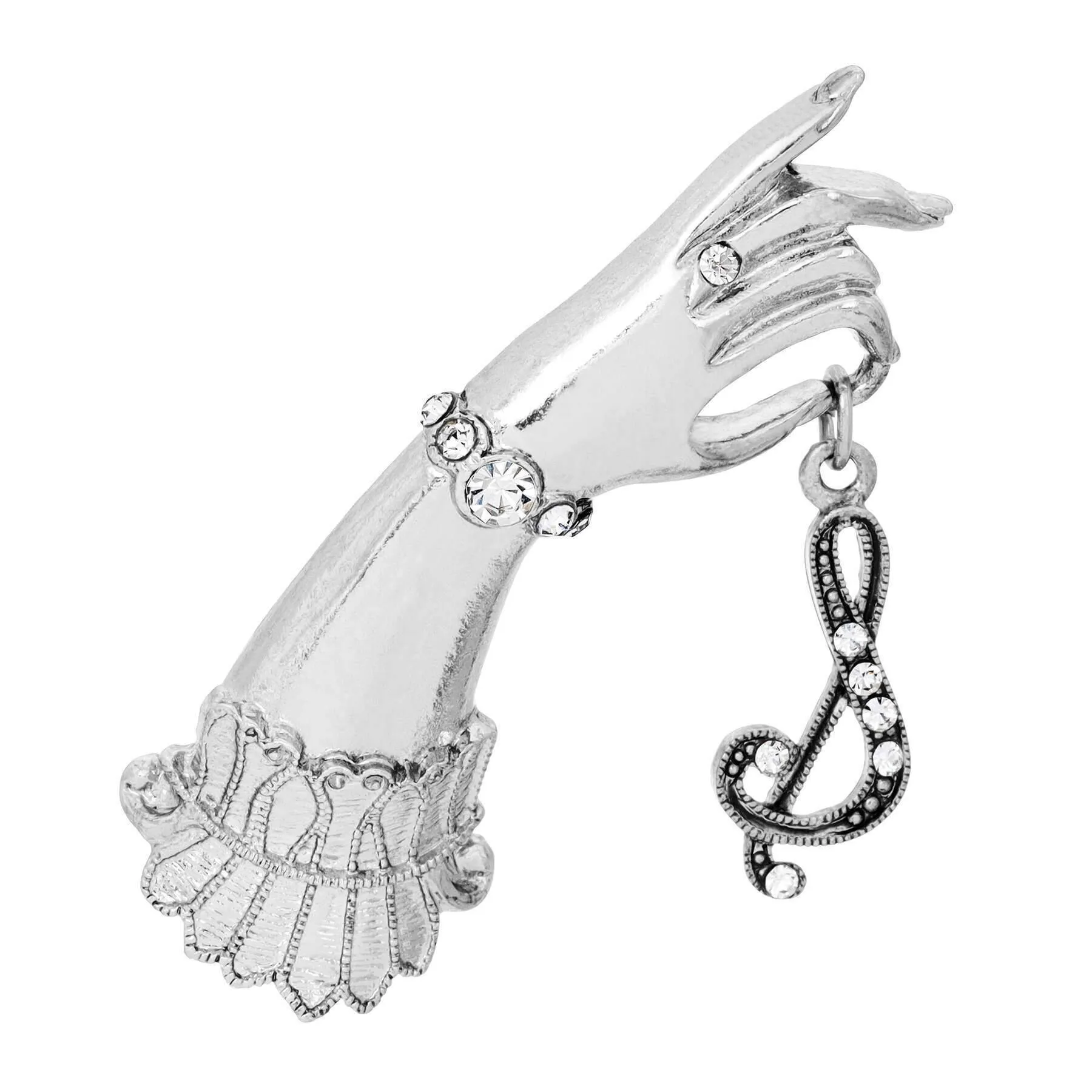 1928 Jewelry Belle Epoch Victorian Hand Model Crystal Initial Pin 1928 Jewelry