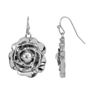 1928 Jewelry Bellesa Crystal Accent Flower Drop Earrings 1928 Jewelry