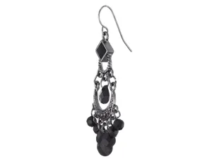 1928 Jewelry Black Crescent Briolette Chandelier Earrings 1928 Jewelry