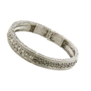 1928 Jewelry Black Diamond-Color Crystal Stretch Bracelet 1928 Jewelry