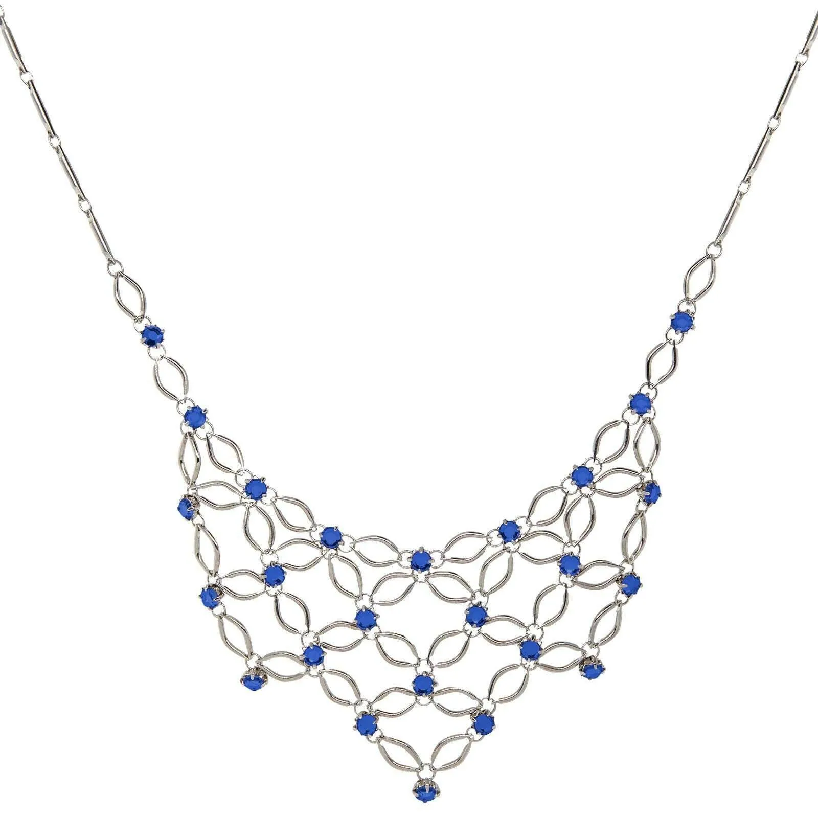 1928 Jewelry Bloom Crystal Statement Bib Necklace 16"   3" Extender 1928 Jewelry