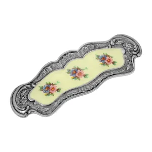 1928 Jewelry Blue And Pink Floral Hair Barrette 1928 Jewelry