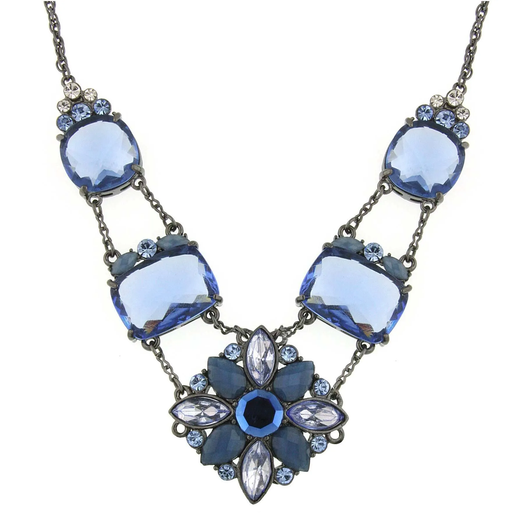 1928 Jewelry Blue Crystal Drop Necklace 16" 1928 Jewelry