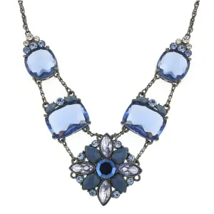 1928 Jewelry Blue Crystal Drop Necklace 16" 1928 Jewelry