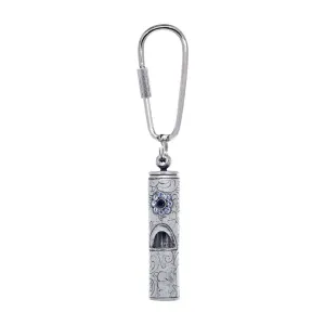 1928 Jewelry Blue Crystal Flower Whistle Carabiner Key Chain 1928 Jewelry