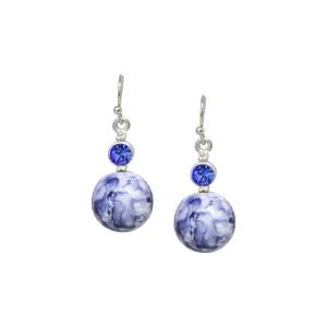 1928 Jewelry Blue Denim Baubles & Sapphire Blue Crystals Drop Earrings 1928 Jewelry
