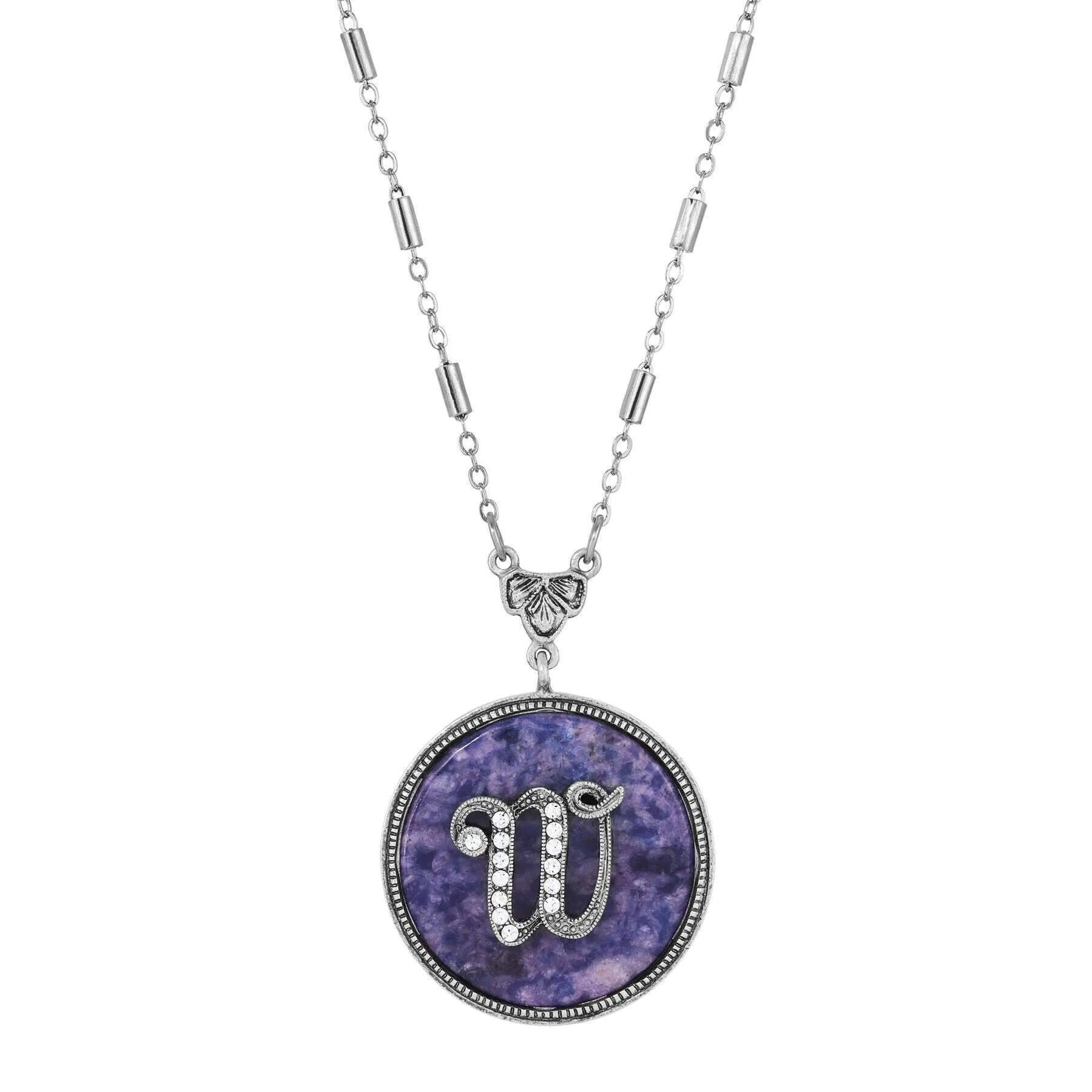 1928 Jewelry Blue Sodalite Gemstone Initial Necklace 18"L 1928 Jewelry