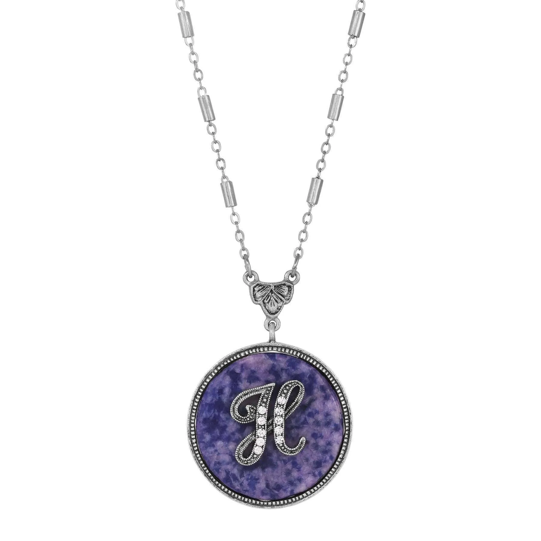1928 Jewelry Blue Sodalite Gemstone Initial Necklace 18"L 1928 Jewelry
