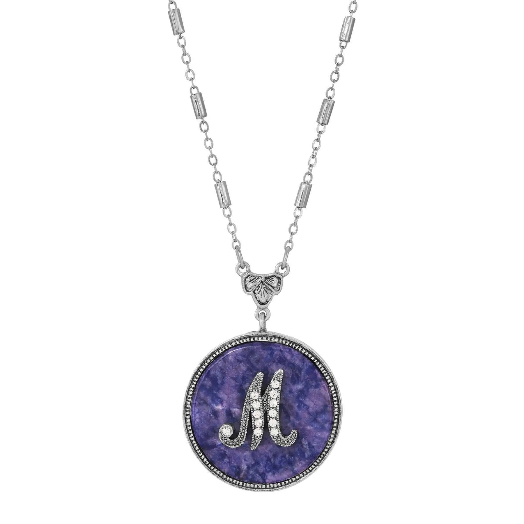 1928 Jewelry Blue Sodalite Gemstone Initial Necklace 18"L 1928 Jewelry