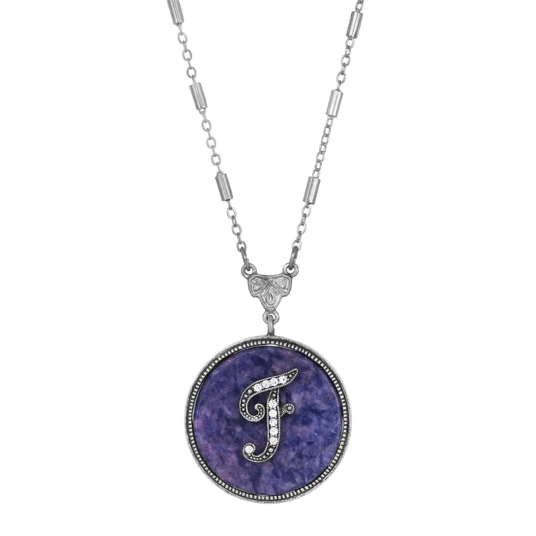 1928 Jewelry Blue Sodalite Gemstone Initial Necklace 18"L 1928 Jewelry