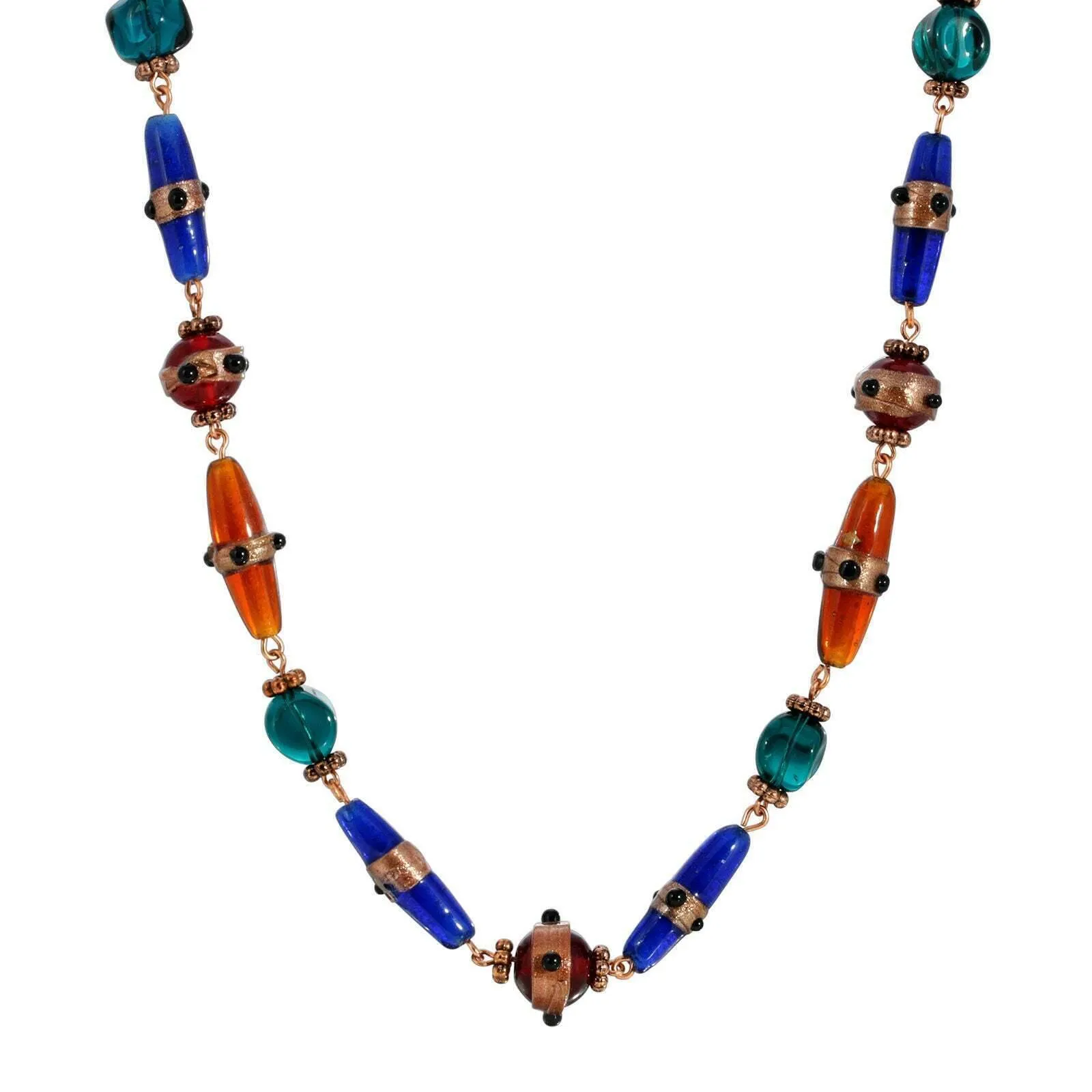 1928 Jewelry Bohemian Multi Color Beaded Necklace 15"   3" Extender 1928 Jewelry