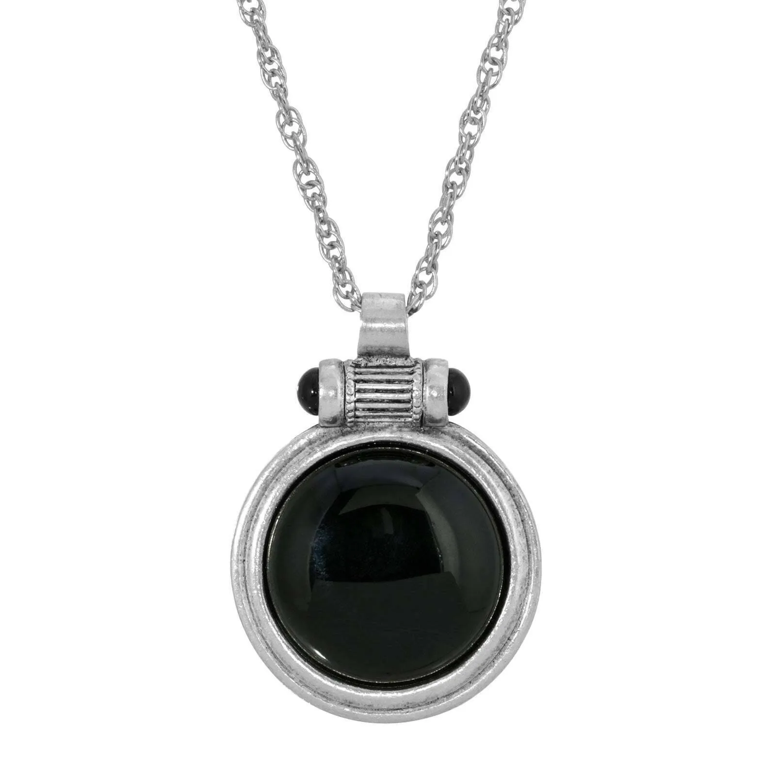 1928 Jewelry Cabochon Round Gemstone Pendant Necklace 28" 1928 Jewelry