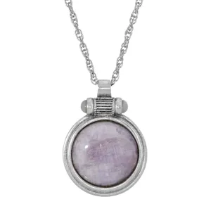 1928 Jewelry Cabochon Round Gemstone Pendant Necklace 28" 1928 Jewelry