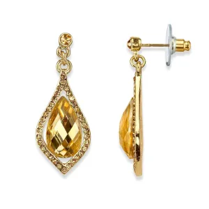 1928 Jewelry Caged Light Topaz Briolette Multi Crystal Drop Earrings 1928 Jewelry