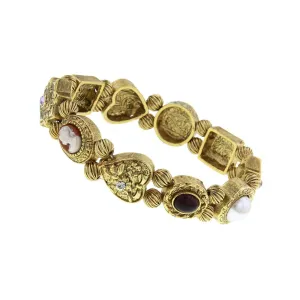 1928 Jewelry Cameo Charm Stretch Bracelet 1928 Jewelry