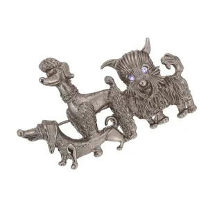 1928 Jewelry Canine Companions Trio Brooch Pin 1928 Jewelry