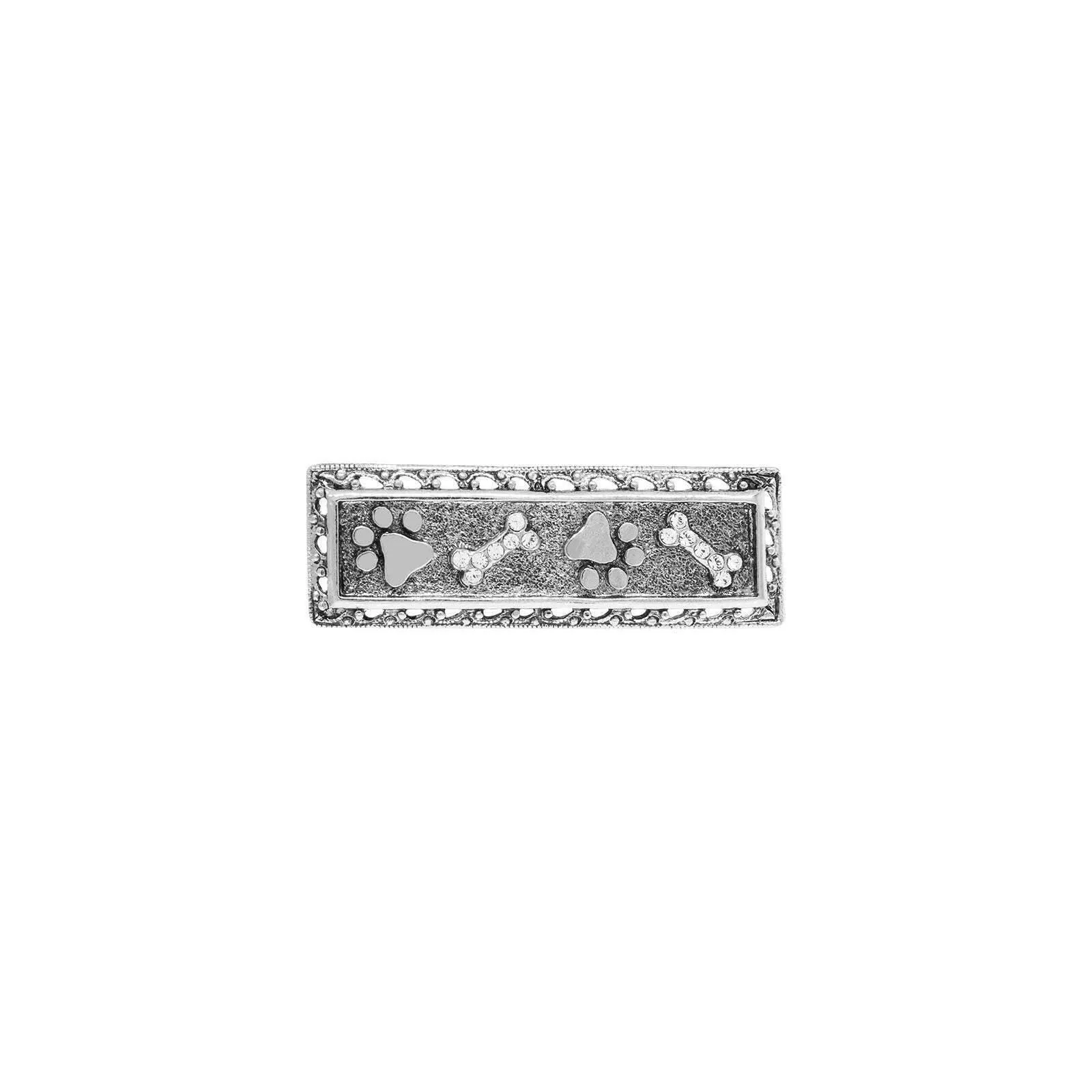 1928 Jewelry Canis Paws And Crystal Bones Bar Pin 1928 Jewelry