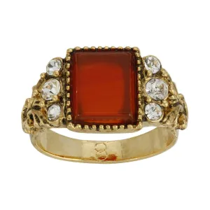 1928 Jewelry Carnelian Gemstone Crystal Accent Ring 1928 Jewelry