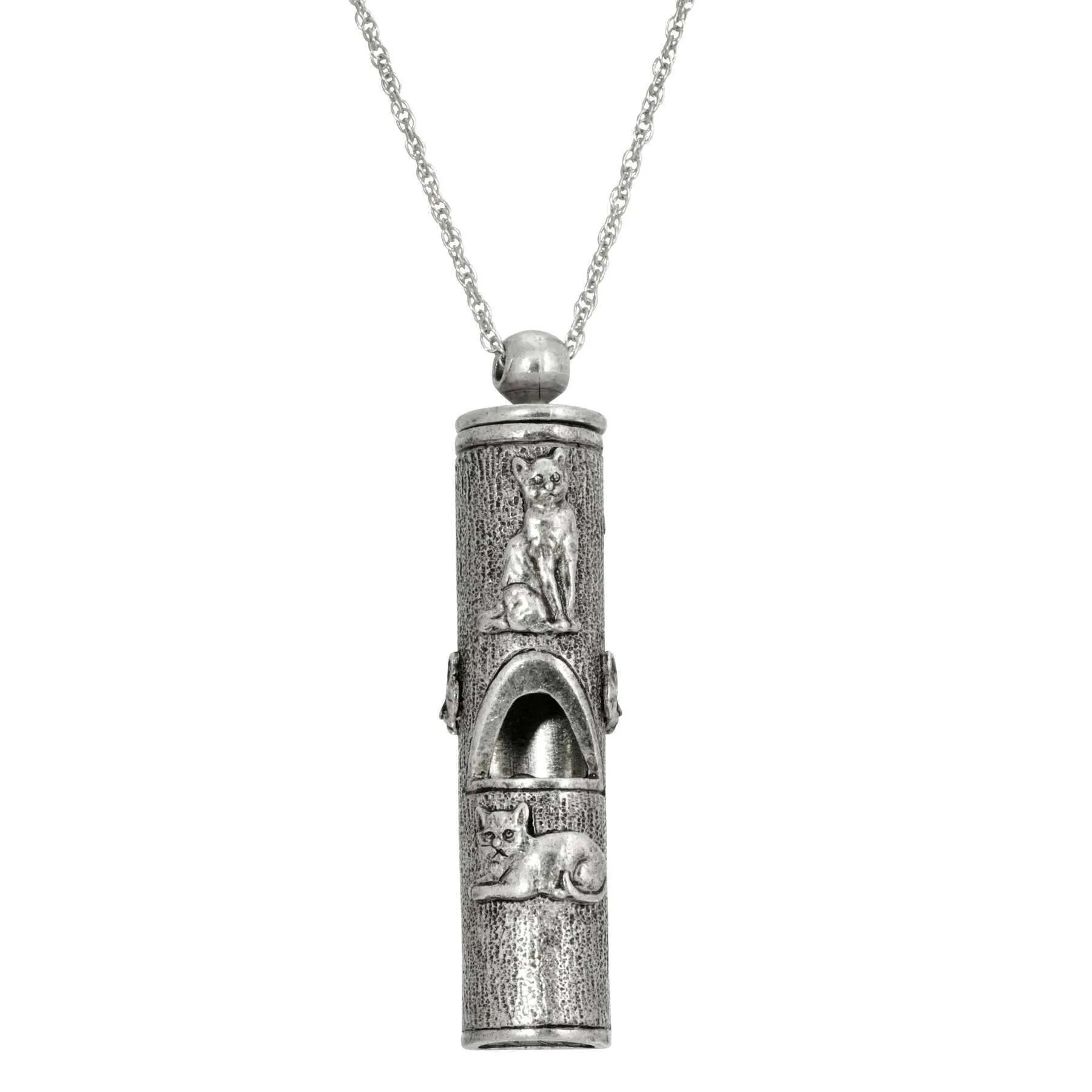 1928 Jewelry Cat Pendant Necklace Whistle 30" 1928 Jewelry
