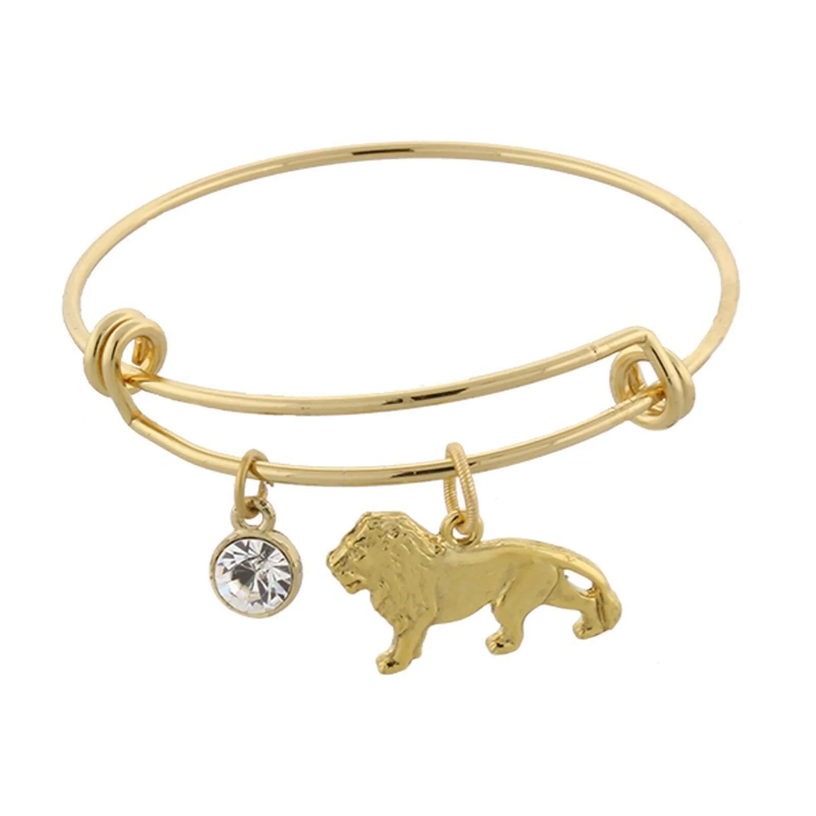 1928 Jewelry Cecil The Lion And Crystal Expandable Wire Bracelet 1928 Jewelry