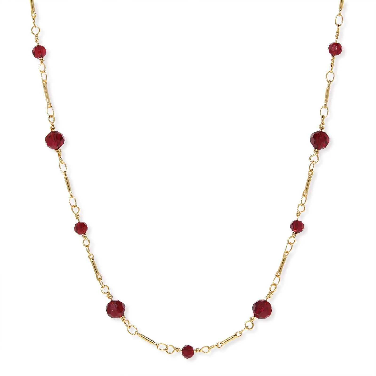 1928 Jewelry Celestial Grace Glass Beaded Chain Necklace 16" 1928 Jewelry