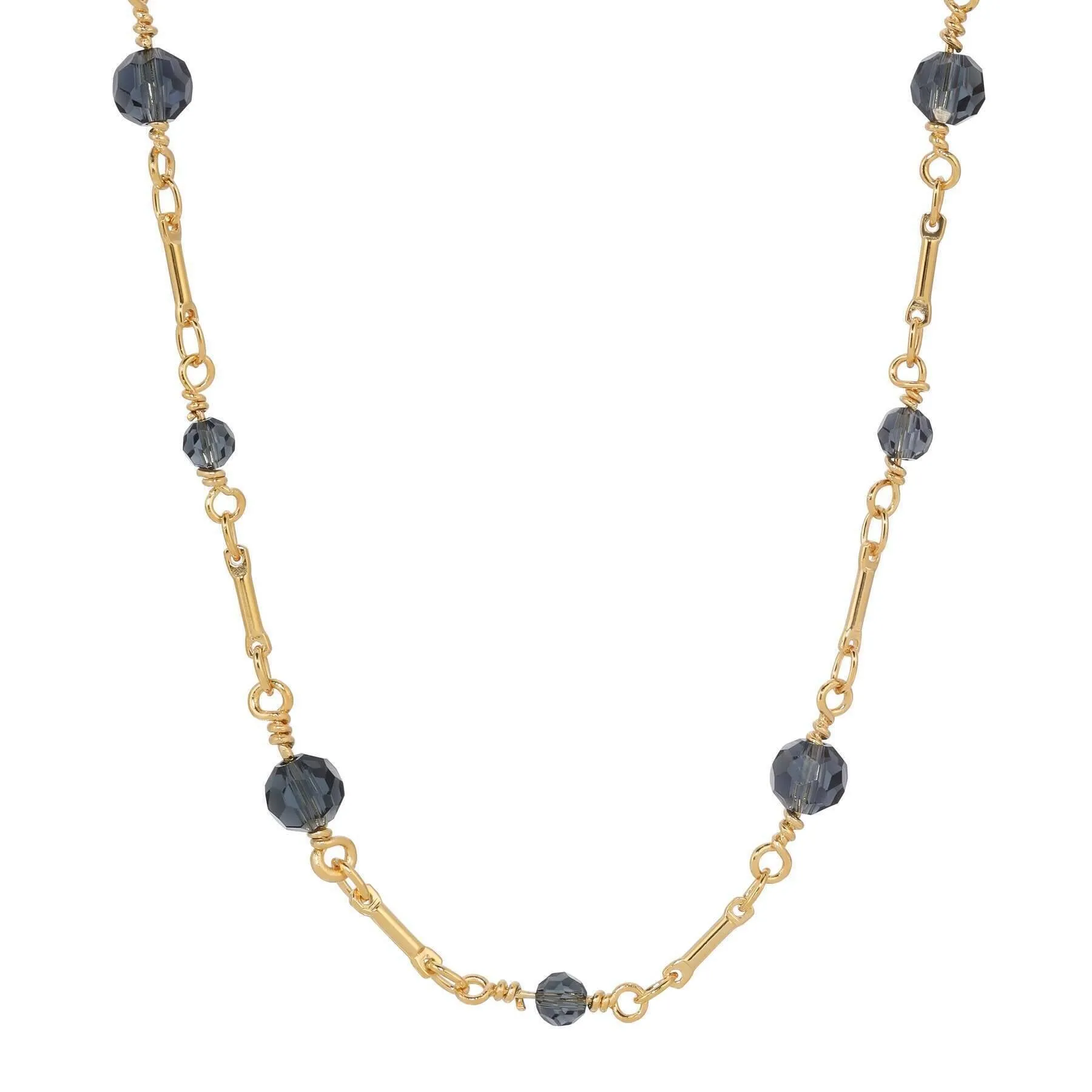 1928 Jewelry Celestial Grace Glass Beaded Chain Necklace 16" 1928 Jewelry