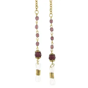 1928 Jewelry Chain Purple Bead Eyeglass Holder Chain Necklace 30" 1928 Jewelry