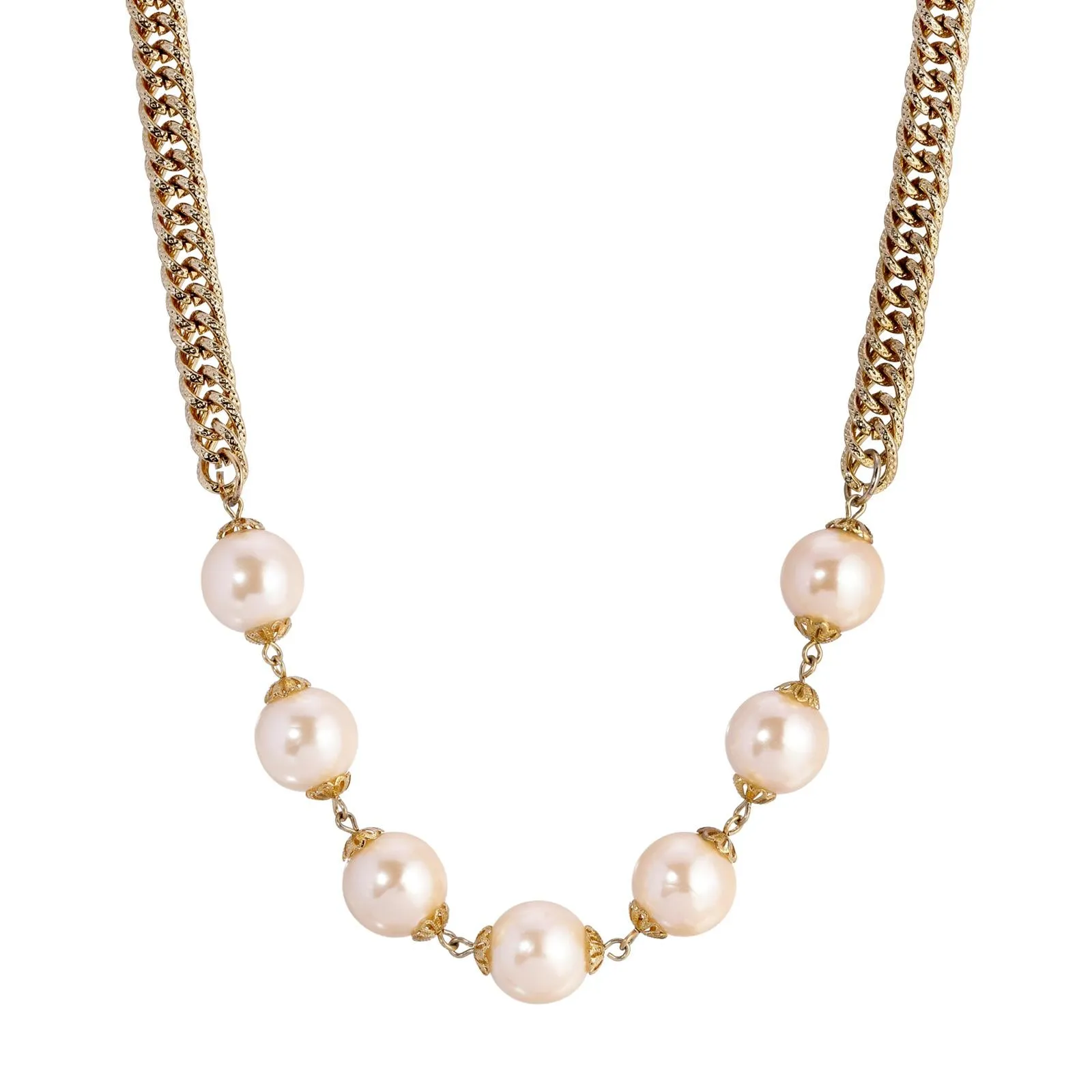 1928 Jewelry Champagne Faux Pearl Necklace 18" 1928 Jewelry
