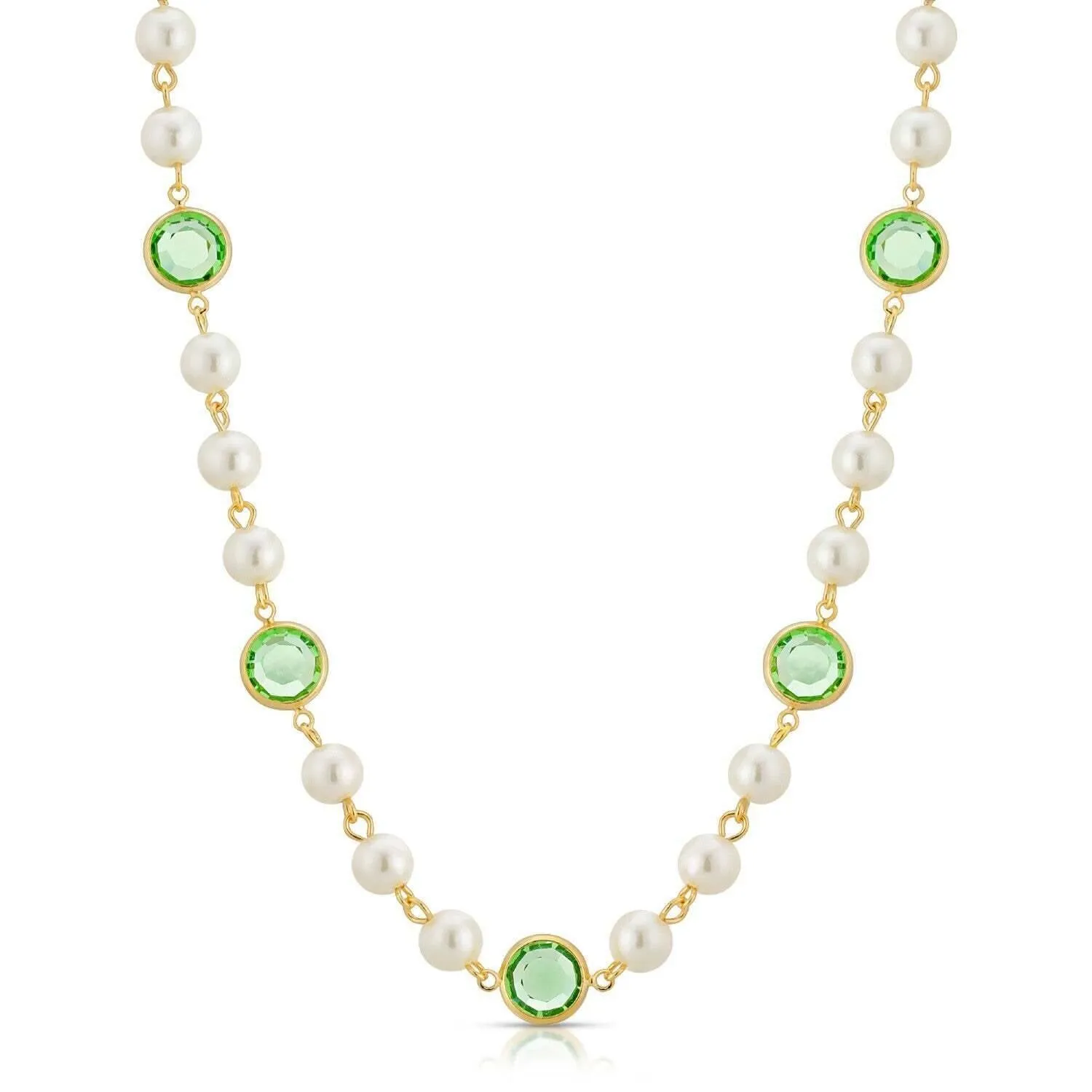 1928 Jewelry Channel Austrian Crystal & 8mm Faux Pearl Necklace 16"   3" Extender 1928 Jewelry