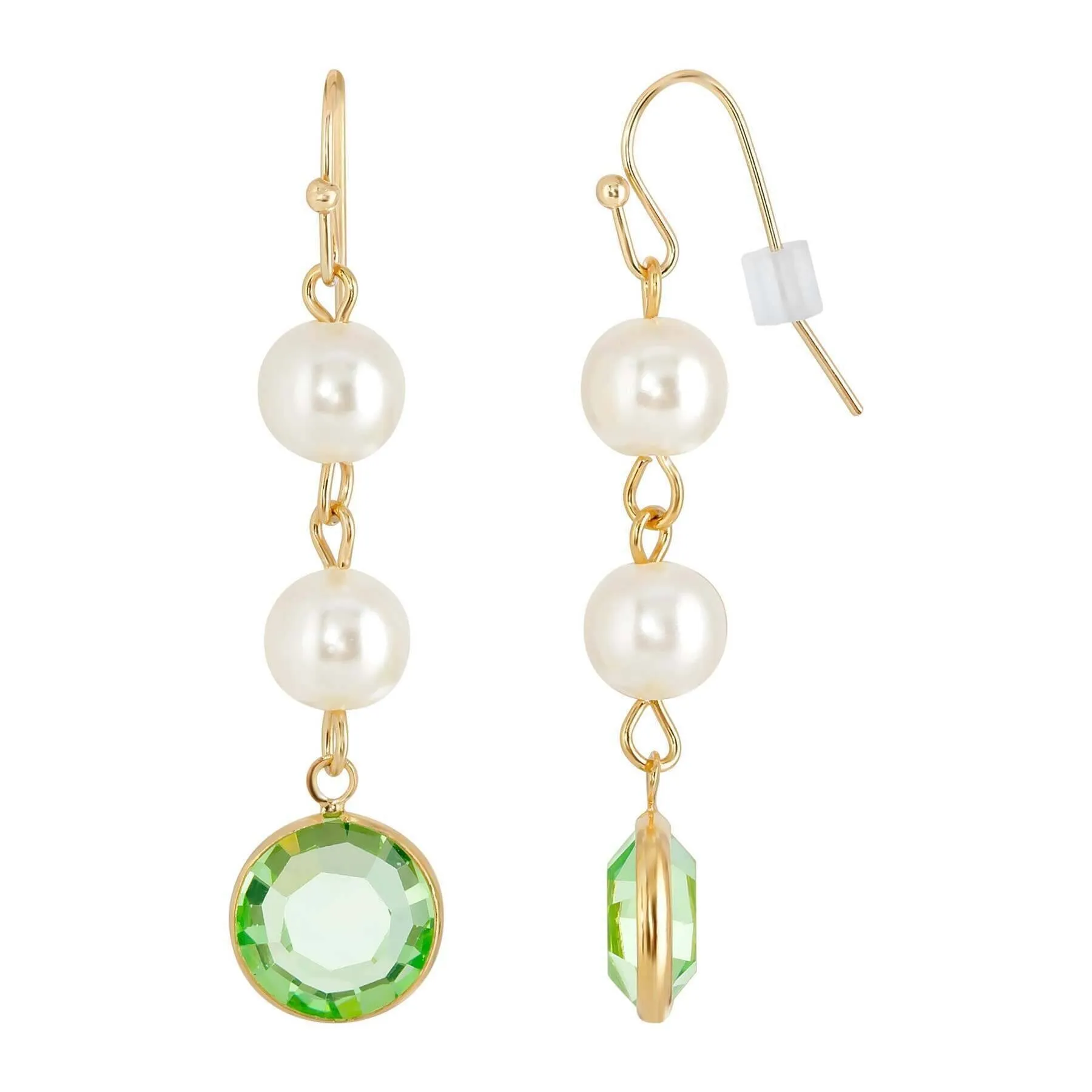 1928 Jewelry Channel Austrian Crystal & Faux Pearl Drop Earrings 1928 Jewelry