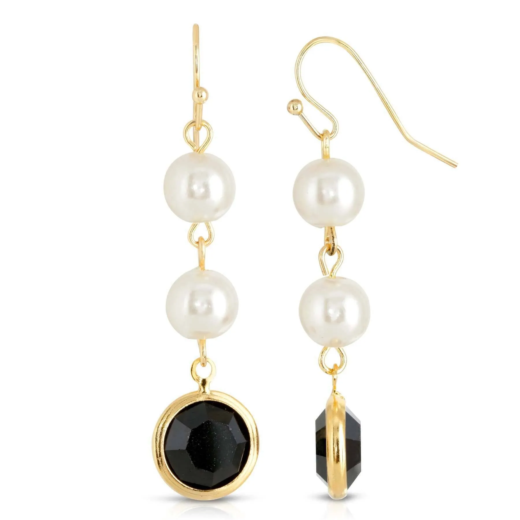 1928 Jewelry Channel Austrian Crystal & Faux Pearl Drop Earrings 1928 Jewelry