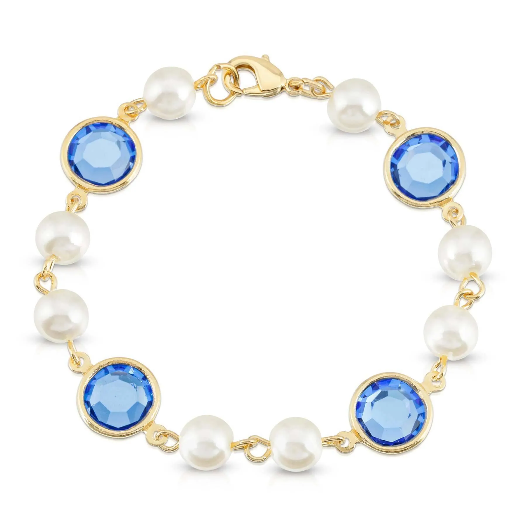 1928 Jewelry Channel Austrian Crystal & Faux Pearl Link Bracelet 1928 Jewelry