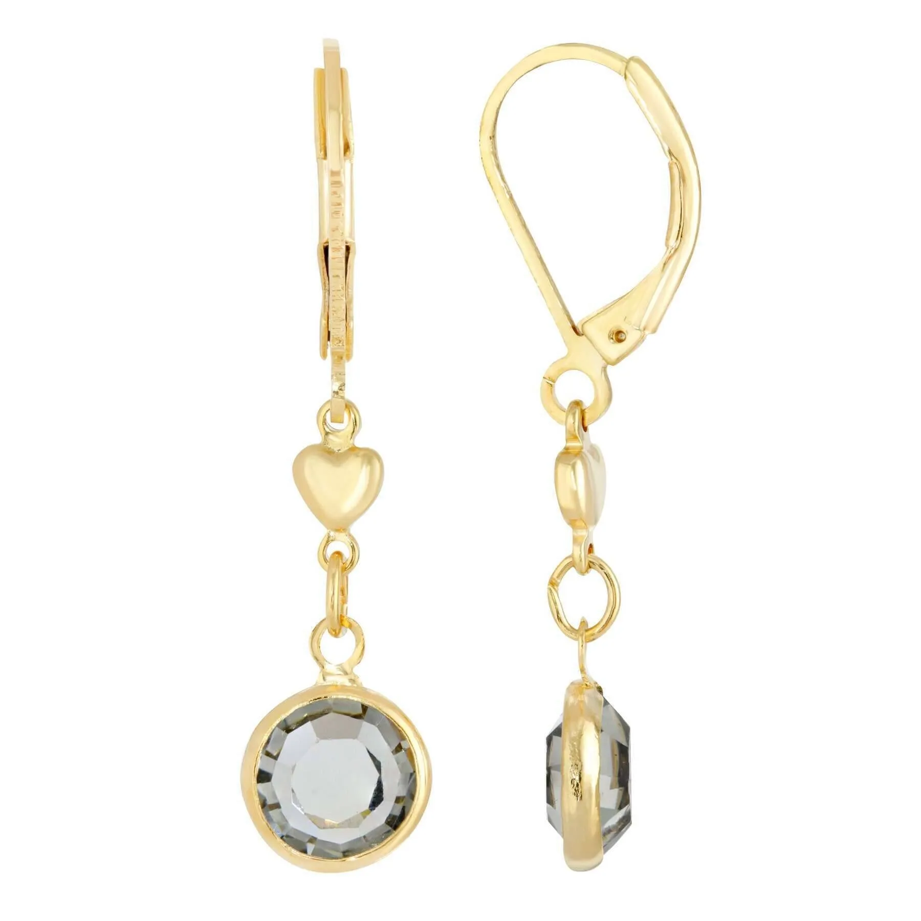 1928 Jewelry Channel Crystal And Heart Drop Earrings 1928 Jewelry