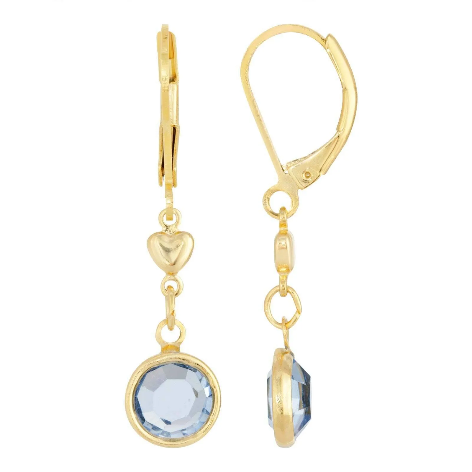 1928 Jewelry Channel Crystal And Heart Drop Earrings 1928 Jewelry