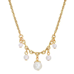 1928 Jewelry Cinque White Faux Pearl Drop Necklace 16" 1928 Jewelry