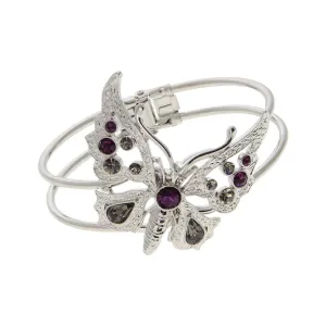 1928 Jewelry Classic Crystal Butterfly Hinge Cuff Bracelet 1928 Jewelry