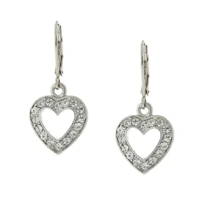 1928 Jewelry Classic Crystal Heart Drop Earrings 1928 Jewelry