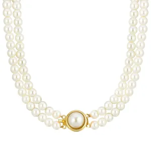 1928 Jewelry Classic Double 6mm Faux Pearl Strand Necklace 16" 1928 Jewelry