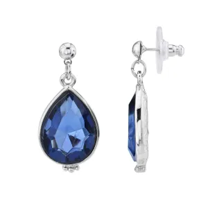 1928 Jewelry Classic Faceted Teardrop Stone Post Drop Earrings 1928 Jewelry