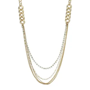 1928 Jewelry Classic Faux Pearl & Crystal Link Chain Necklace 32" 1928 Jewelry