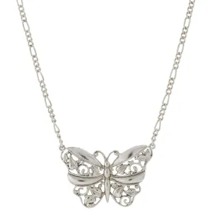 1928 Jewelry Classic Filigree Butterfly Pendant Necklace 16"   3" Extender 1928 Jewelry