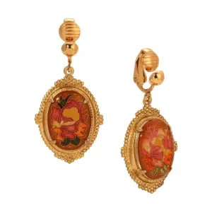 1928 Jewelry Classic Floral Oval Clip On Earrings 1928 Jewelry
