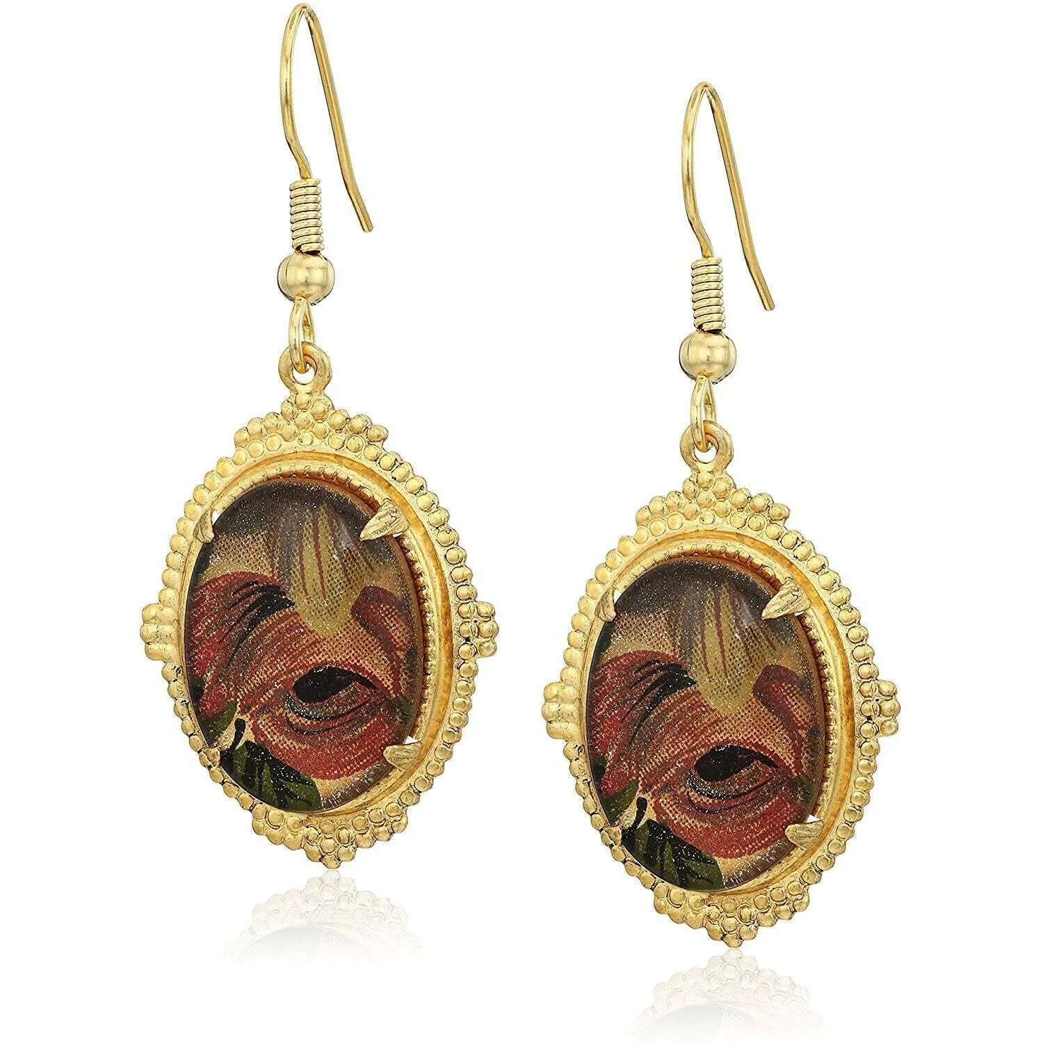 1928 Jewelry Classic Floral Oval Drop Earrings 1928 Jewelry