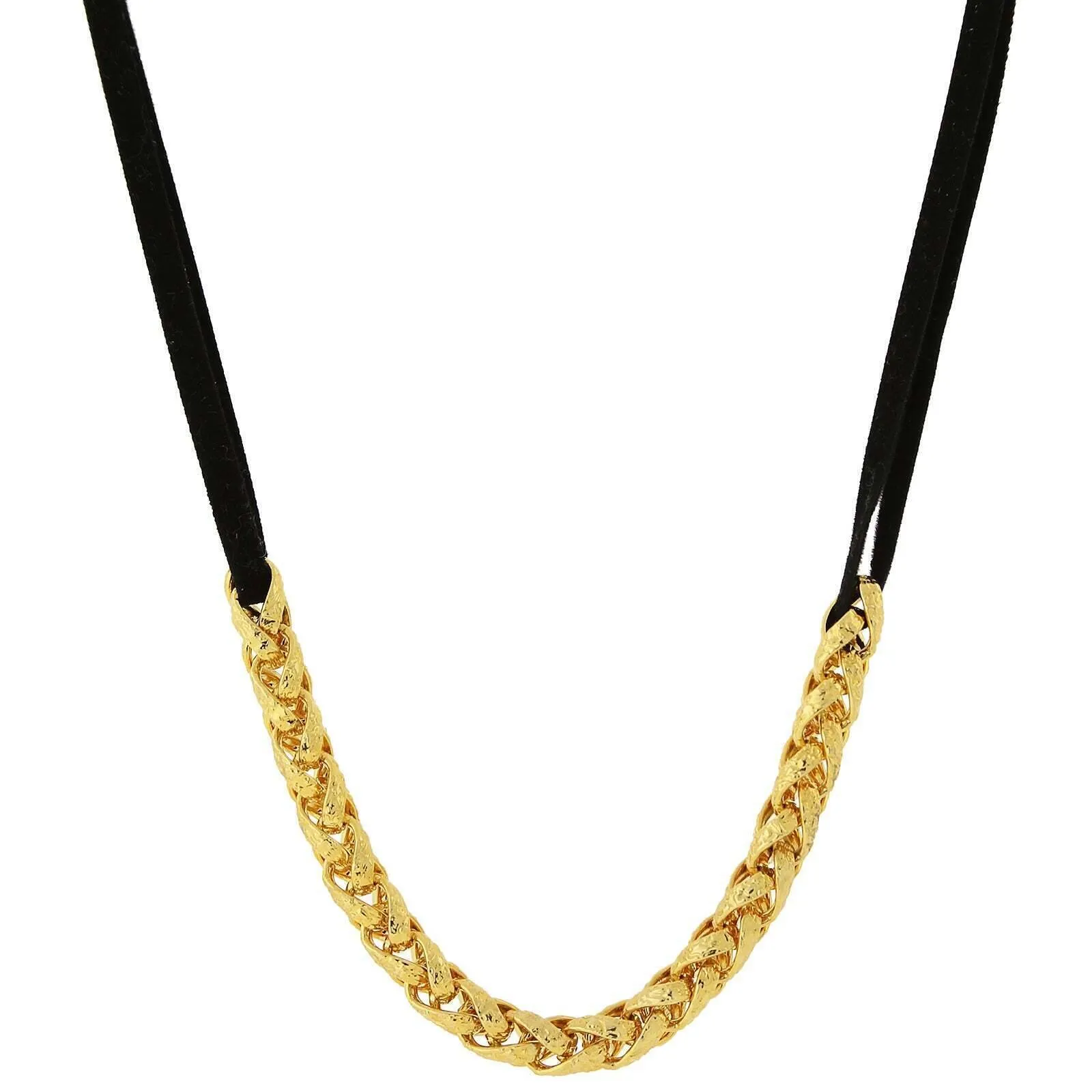1928 Jewelry Classic Gold Chain Black Choker Necklace 16"   3" Extender 1928 Jewelry
