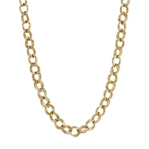 1928 Jewelry Classic Knurled Oval Double Link Chain Necklace 16"   3" Extender 1928 Jewelry